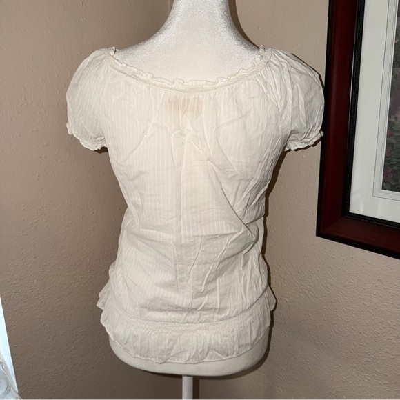 Vintage Y2K Hollister 2000s Babydoll Milkmaid Henley Top - Picture 5 of 6